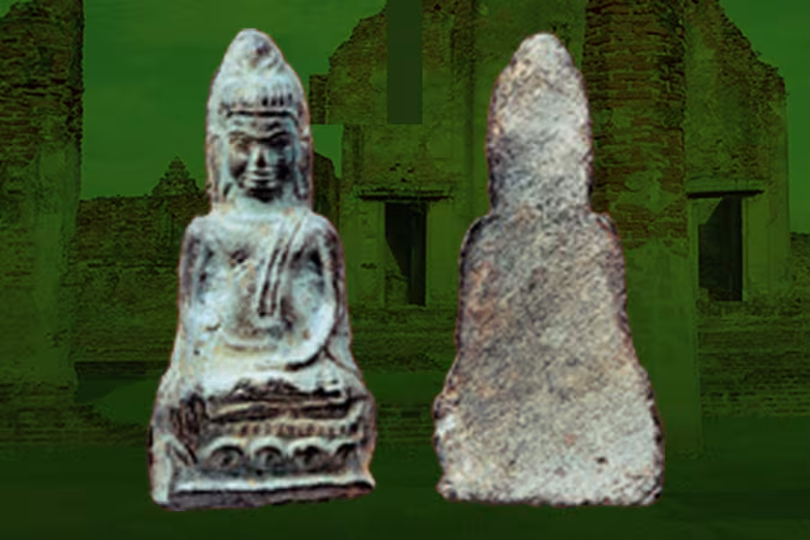 พระหูยานพิมพ์ใหญ่ เนื้อชินเงิน กรุวัดพระศรีรัตนมหาธาตุ จ.ลพบุรี